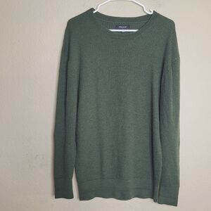 Huckberry Proof Merino Wool Waffle Knit Sweater Mens XL Crewneck Pullover Green